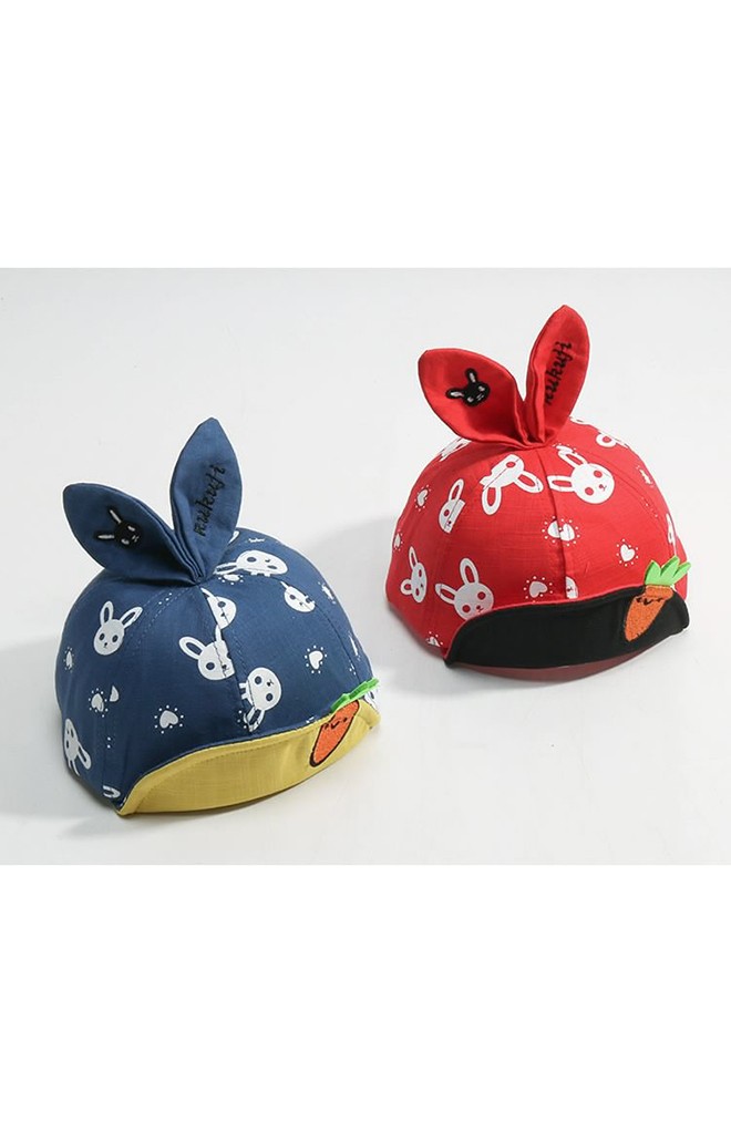 หมวกแก๊ปกระต่ายปีกหมวกปักแครอท KUKUJI