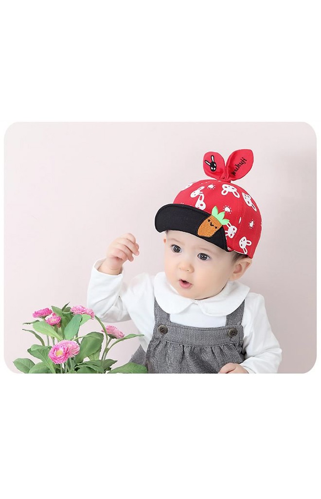 หมวกแก๊ปกระต่ายปีกหมวกปักแครอท KUKUJI