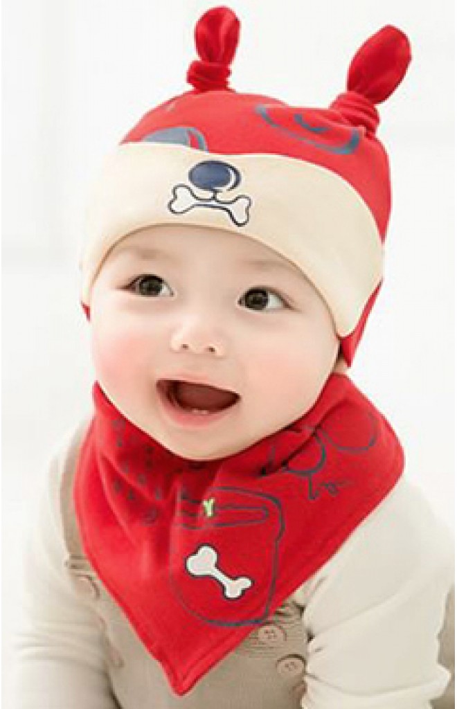 เซ็ตหมวกลายเจ้าตูบและกระดูกมาพร้อมผ้ากันเปื้อนสามเหลี่ยม GZMM เซ็ตหมวกลายเจ้าตูบและกระดูกมาพร้อมผ้ากันเปื้อนสามเหลี่ยม GZMM