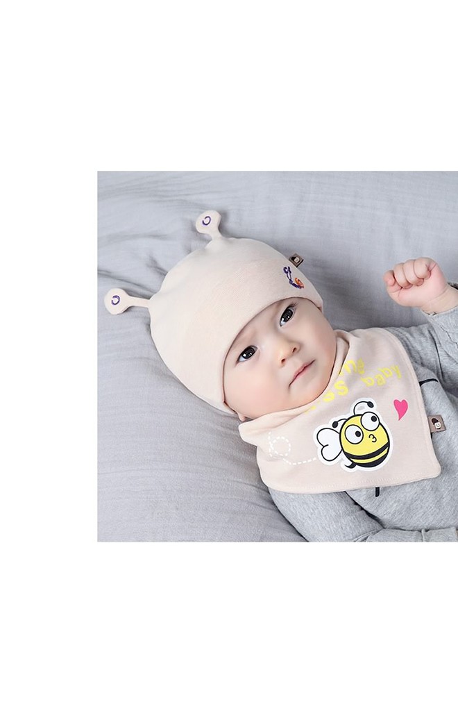 เซ็ตหมวกหอยทากและผึ้งน้อยมาพร้อมผ้ากันเปื้อน TIANYIBEAR