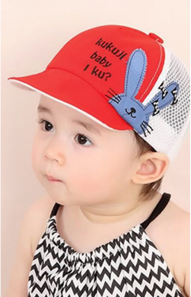 หมวกแก๊ปแต่งกระต่ายด้านหลังผ้าตาข่าย KUKUJI หมวกแก๊ปแต่งกระต่ายด้านหลังผ้าตาข่าย KUKUJI
