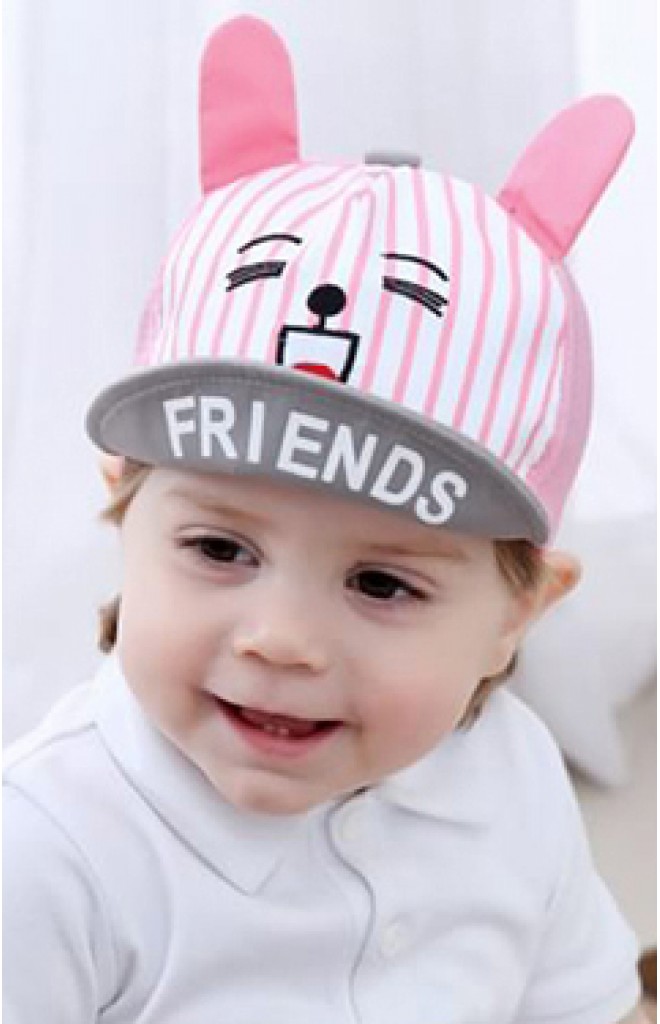 หมวกแก๊ปหน้าสัตว์น่ารัก ใต้หมวกสกรีน FRIENDS ด้านหลังผ้าตาข่าย หมวกแก๊ปหน้าสัตว์น่ารัก ใต้หมวกสกรีน FRIENDS ด้านหลังผ้าตาข่าย