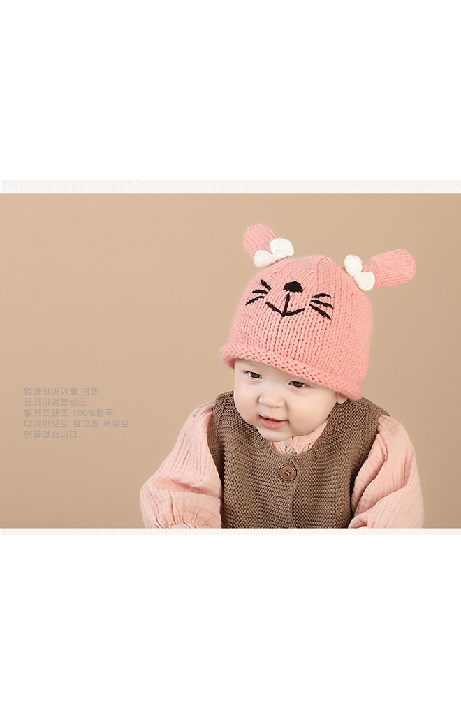 หมวกไหมหูกระต่ายผูกโบว์น่ารัก