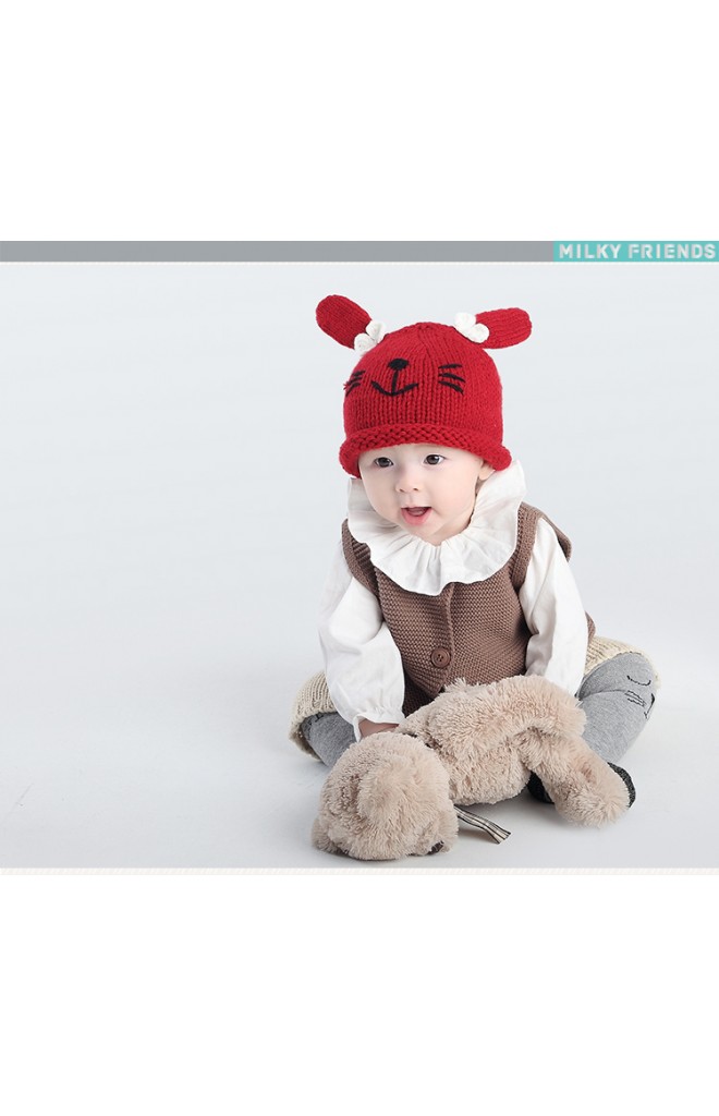 หมวกไหมหูกระต่ายผูกโบว์น่ารัก