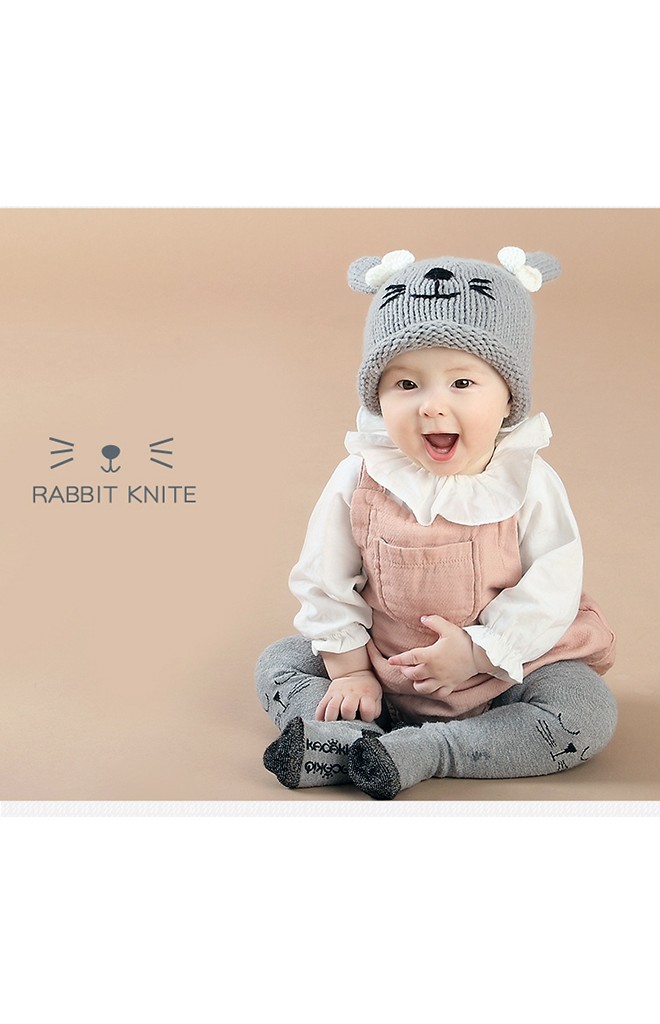หมวกไหมหูกระต่ายผูกโบว์น่ารัก