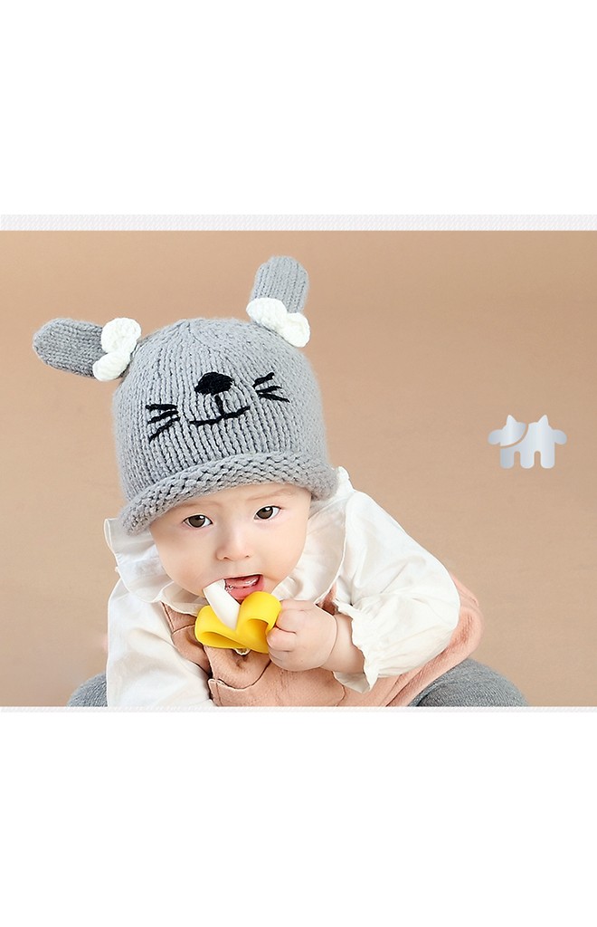 หมวกไหมหูกระต่ายผูกโบว์น่ารัก