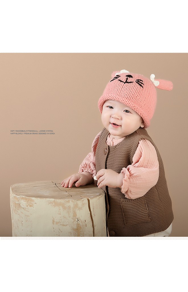 หมวกไหมหูกระต่ายผูกโบว์น่ารัก