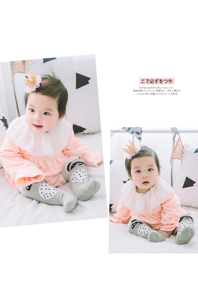 ถุงน่องเด็กโทนขาว-ดำ ลายหน้าสัตว์น่ารัก