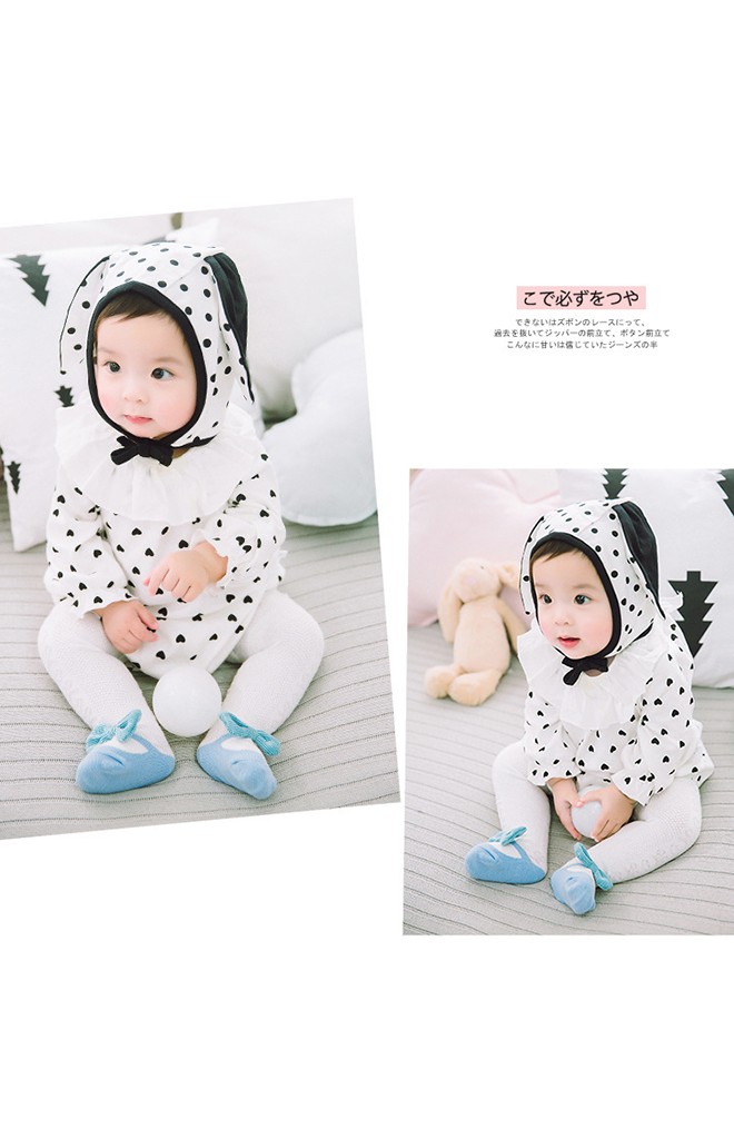 ถุงน่องเด็กทอลายตาข่ายลายรองเท้าแต่งโบว์น่ารัก
