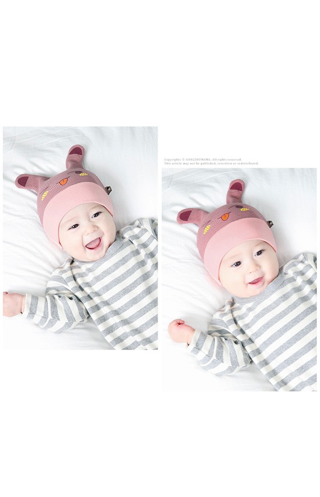 หมวกบีนนี่สกรีนหน้าการ์ตูนหูยาวๆ จาก TIANYIBEAR
