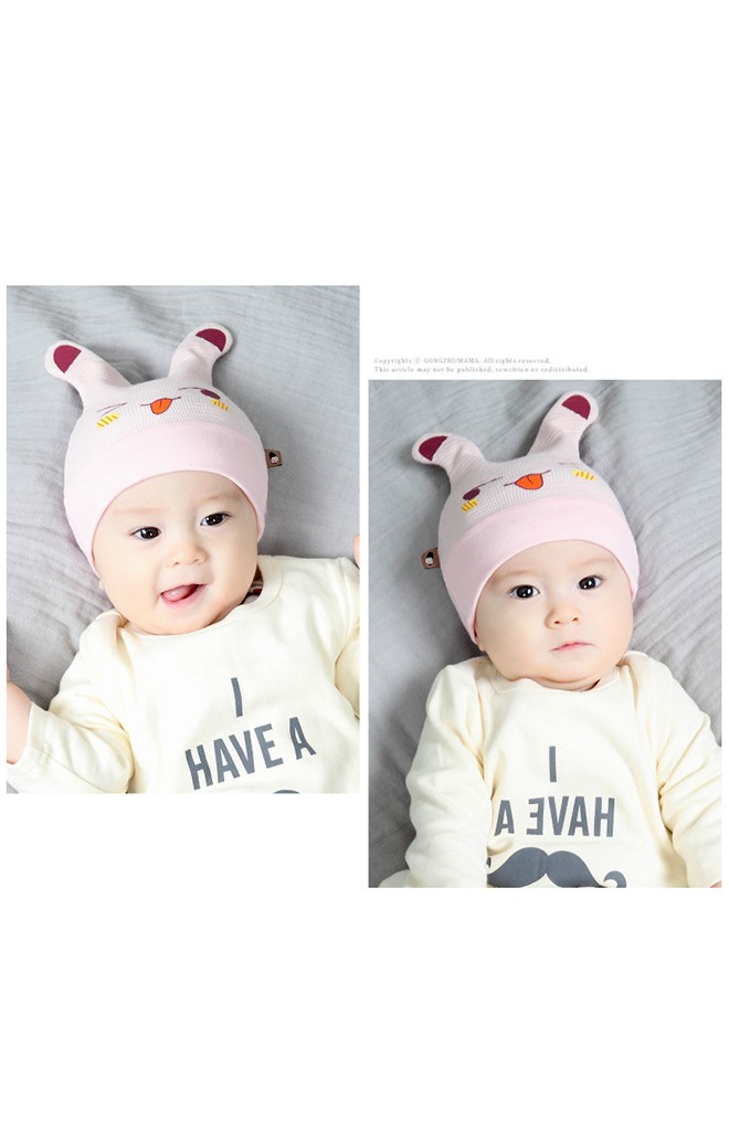 หมวกบีนนี่สกรีนหน้าการ์ตูนหูยาวๆ จาก TIANYIBEAR