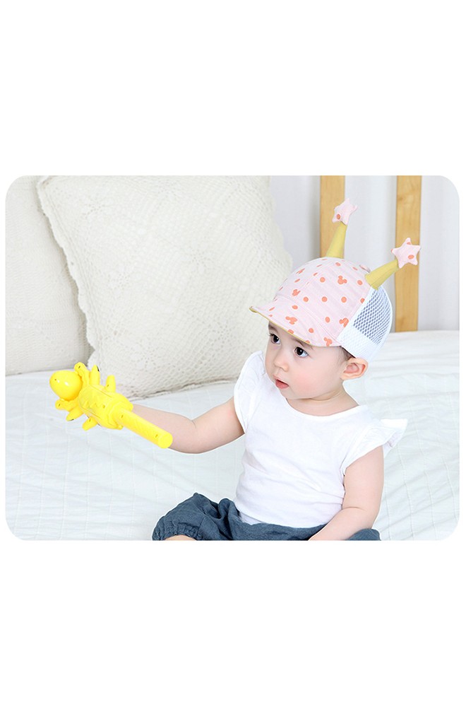 หมวกแก๊ปเด็กลายจุดและมิกกี้ แต่งเขายาวปลายดาว KUKUJI