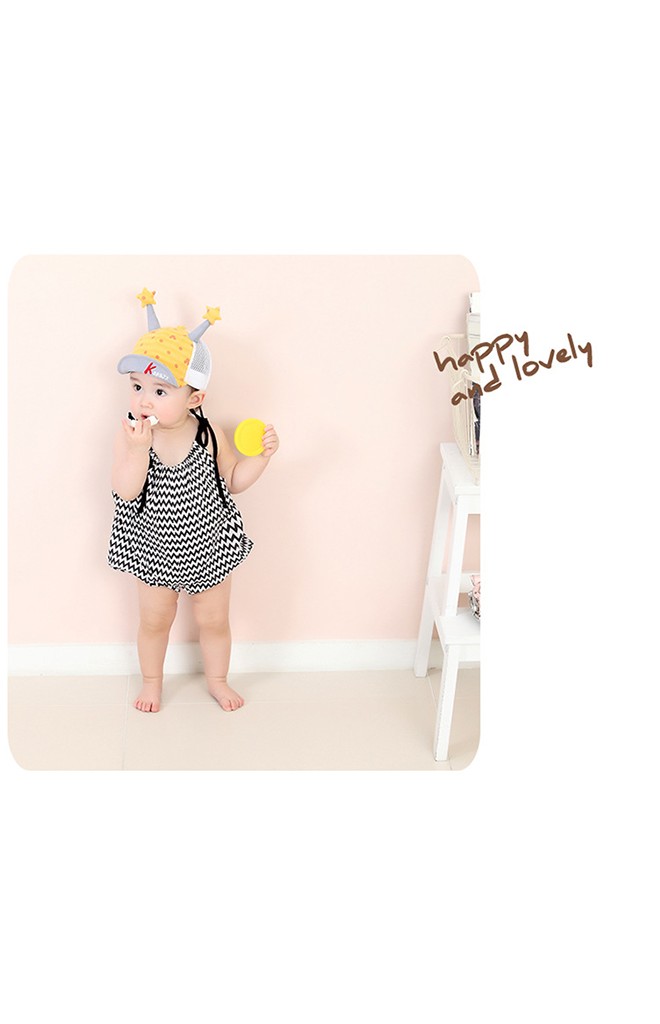 หมวกแก๊ปเด็กลายจุดและมิกกี้ แต่งเขายาวปลายดาว KUKUJI