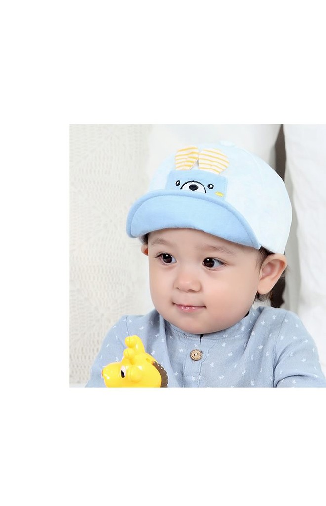 หมวกแก๊ปเด็กแต่งกระเป๋าเล็กหน้าหมี TIANYIBEAR