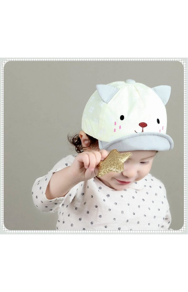 หมวกแก๊ปหน้าแมวน้อยลายจุด TIANYIBEAR