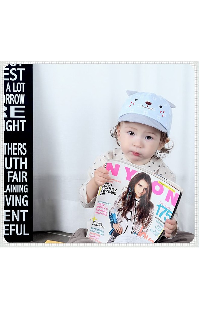 หมวกแก๊ปหน้าแมวน้อยลายจุด TIANYIBEAR