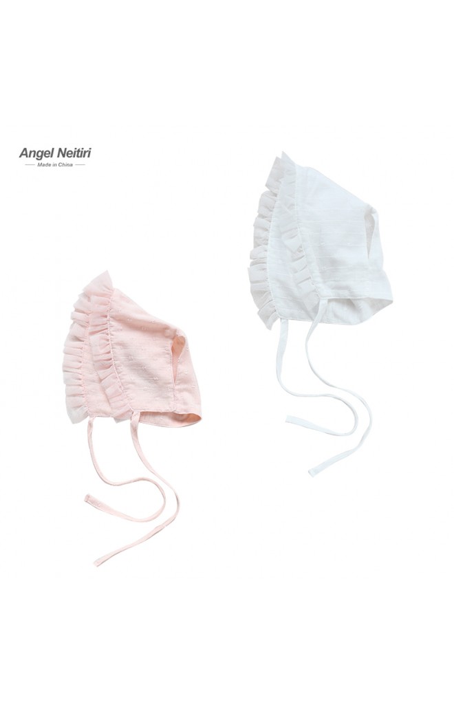 หมวกผูกคางเด็กขอบระบายผ้าโปร่งน่ารัก จาก Angel Neitiri