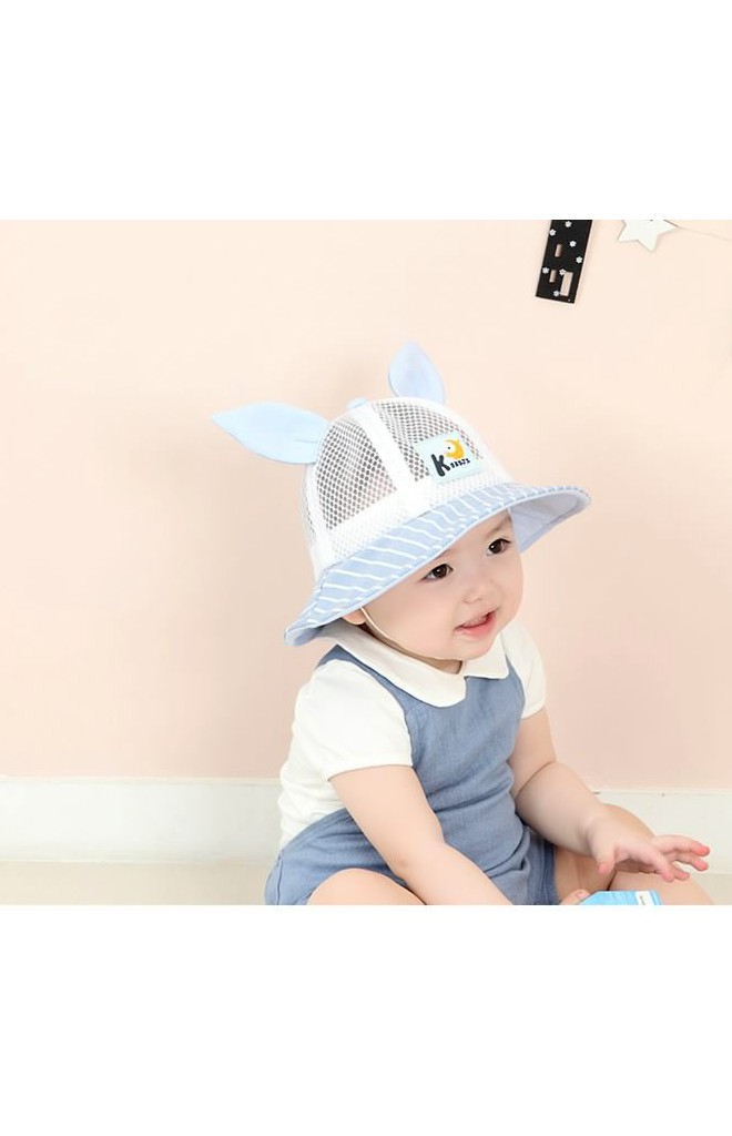 หมวก Bucket แต่งหูกระต่าย ตัวหมวกผ้าตาข่าย จาก KUKUJI