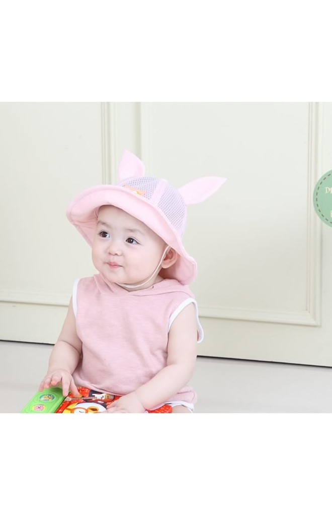 หมวก Bucket แต่งหูกระต่าย ตัวหมวกผ้าตาข่าย จาก KUKUJI