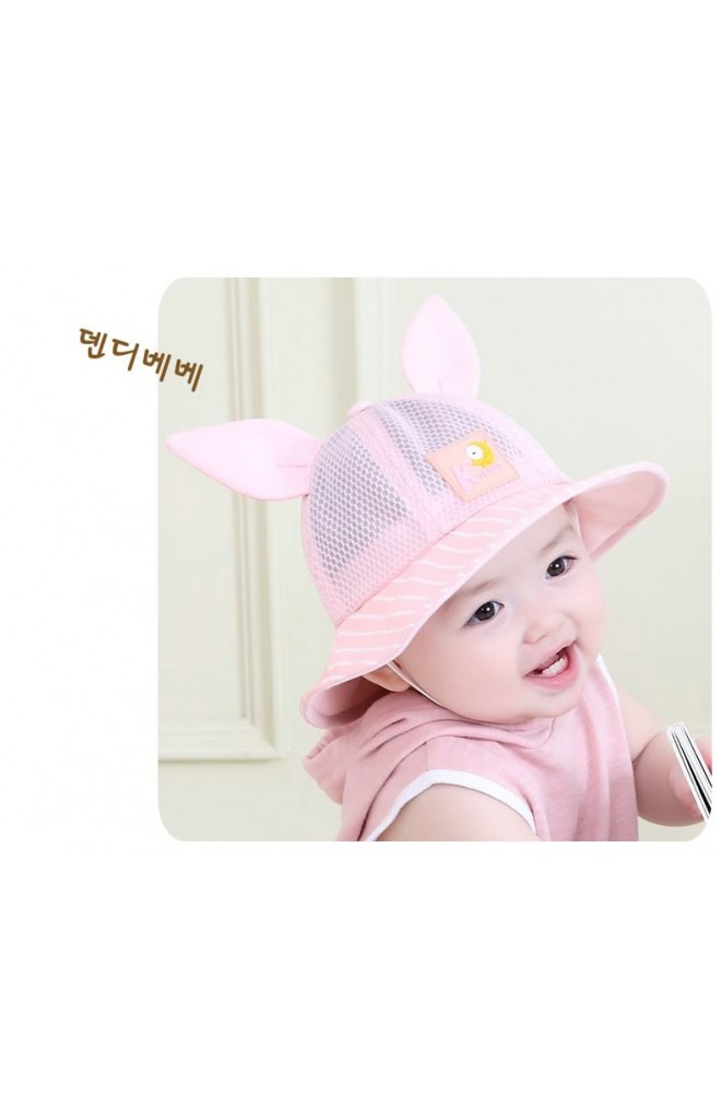 หมวก Bucket แต่งหูกระต่าย ตัวหมวกผ้าตาข่าย จาก KUKUJI