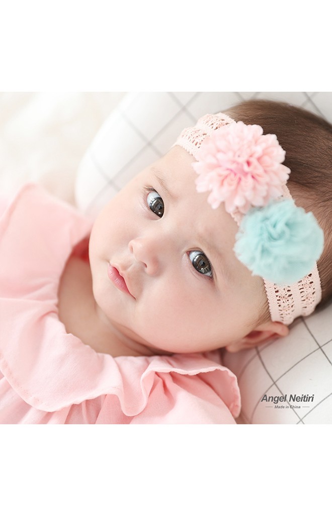 สายคาดผมสาวน้อยแต่งดอกไม้และปอมปอม Angel Neitiri