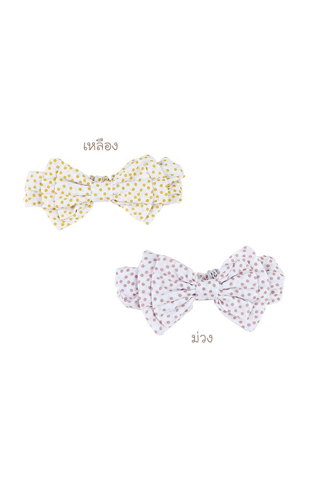 ผ้าคาดผมโบว์ซ้อนผ้าฝ้ายลายจุด Angel Neitiri