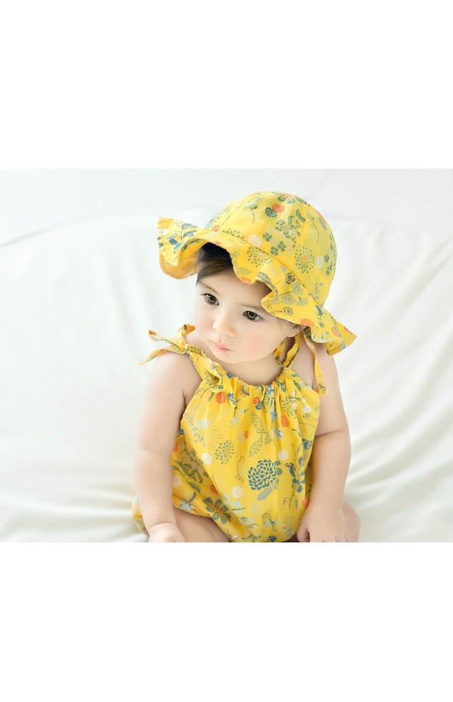 หมวกกันแดดสาวน้อยผ้าฝ้ายลายดอก จาก GZMM