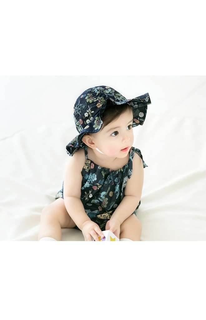 หมวกกันแดดสาวน้อยผ้าฝ้ายลายดอก จาก GZMM