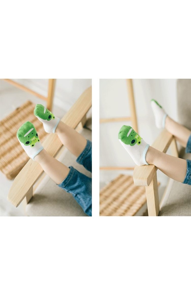 ถุงเท้าเด็กเล็กลายหน้าสัตว์น่ารัก แบบสั้นมีกันลื่น