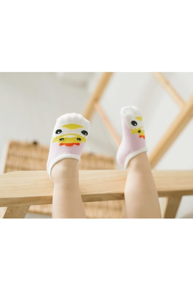 ถุงเท้าเด็กเล็กลายหน้าสัตว์น่ารัก แบบสั้นมีกันลื่น