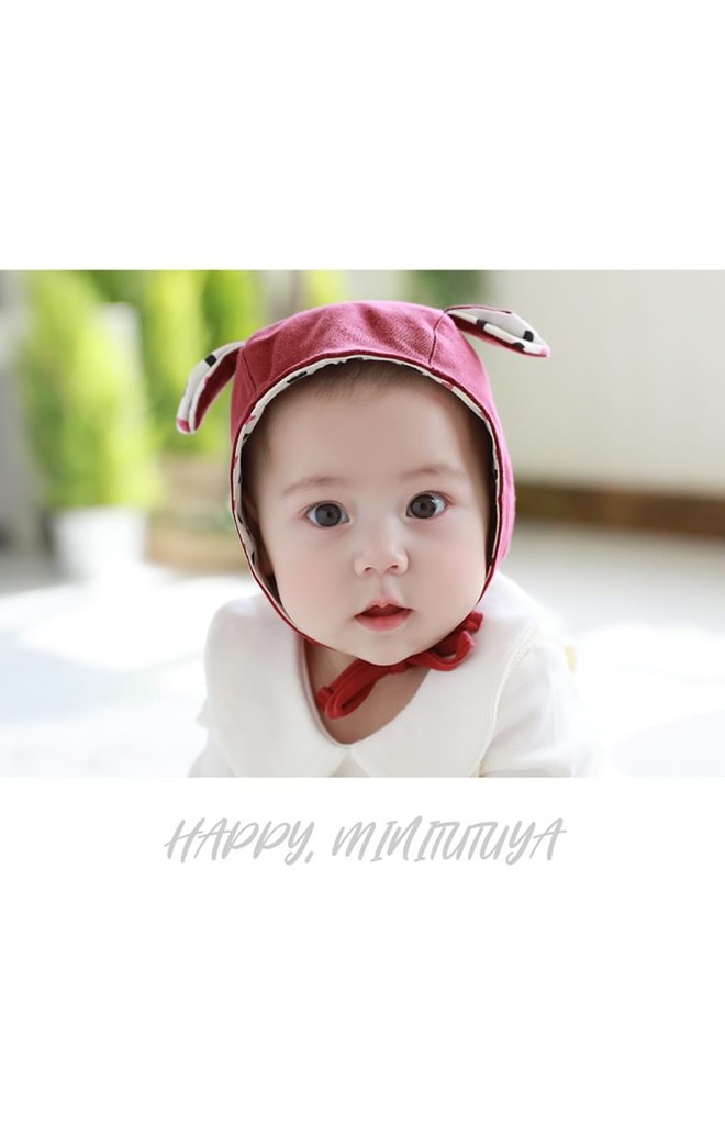 หมวกผูกคางแต่งหูเล็กน่ารัก ด้านในผ้าลาย จาก TUTUYA