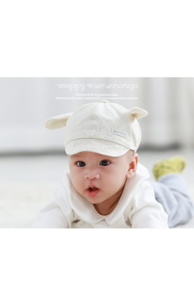 หมวกแก๊ปเด็กอ่อนแต่งหูน่ารักๆ ด้านหลังยางยืด TUTUYA