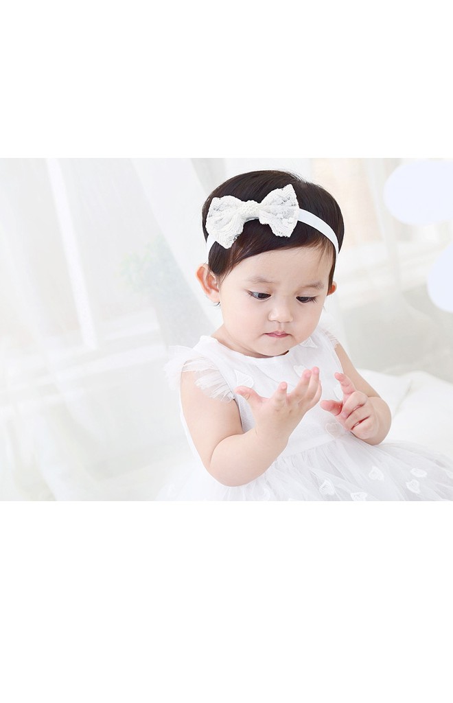 สายคาดผมโบว์ลูกไม้ครีม