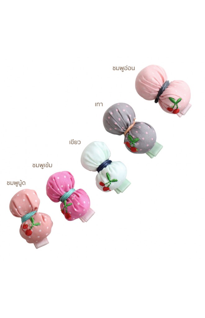 กิ๊บเด็กโบว์นูนลายจุดปักรูปเชอรี่ Angel Neitiri