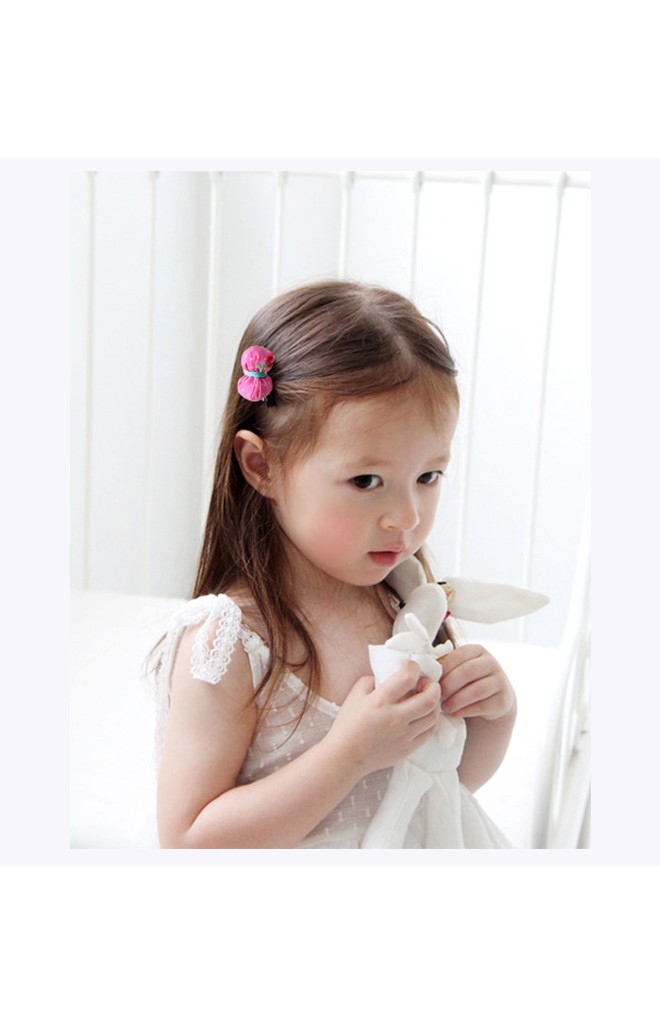 กิ๊บเด็กโบว์นูนลายจุดปักรูปเชอรี่ Angel Neitiri
