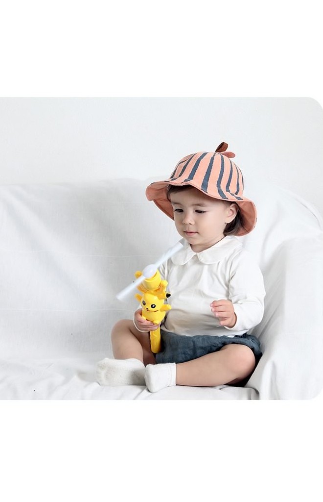 หมวกปีกรอบลายแตงโม ผ้าลูกฟูก KUKUJI