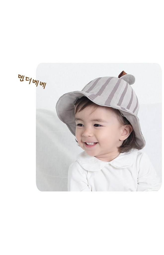 หมวกปีกรอบลายแตงโม ผ้าลูกฟูก KUKUJI