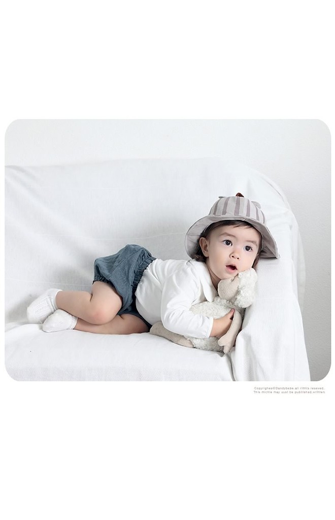 หมวกปีกรอบลายแตงโม ผ้าลูกฟูก KUKUJI