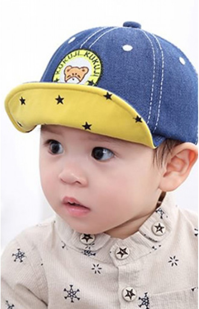 หมวกแก๊ปยีนส์ปักหน้าหมีน้อย จาก KUKUJI หมวกแก๊ปยีนส์ปักหน้าหมีน้อย จาก KUKUJI