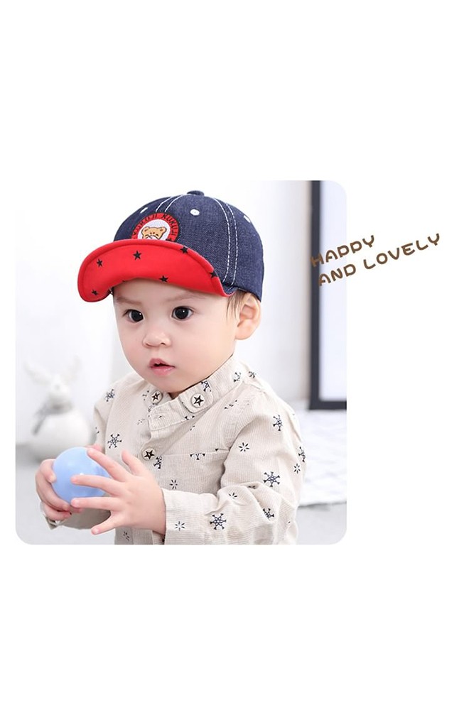 หมวกแก๊ปยีนส์ปักหน้าหมีน้อย จาก KUKUJI