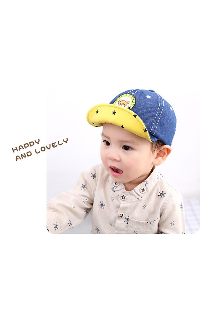 หมวกแก๊ปยีนส์ปักหน้าหมีน้อย จาก KUKUJI