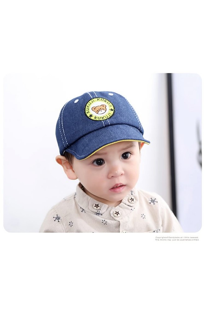 หมวกแก๊ปยีนส์ปักหน้าหมีน้อย จาก KUKUJI