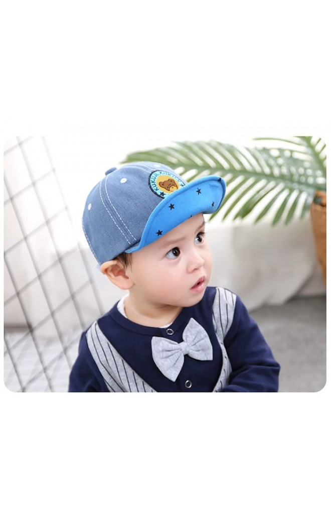 หมวกแก๊ปยีนส์ปักหน้าหมีน้อย จาก KUKUJI