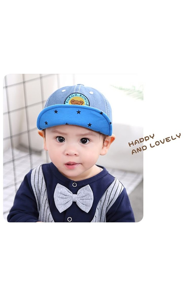 หมวกแก๊ปยีนส์ปักหน้าหมีน้อย จาก KUKUJI