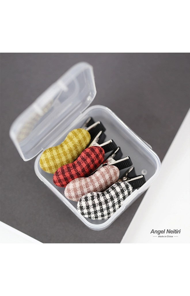 กิ๊บเด็กรูปหัวใจ 4 ชิ้น 4 สี ชมพนู้ด เหลือง แดง ขาว