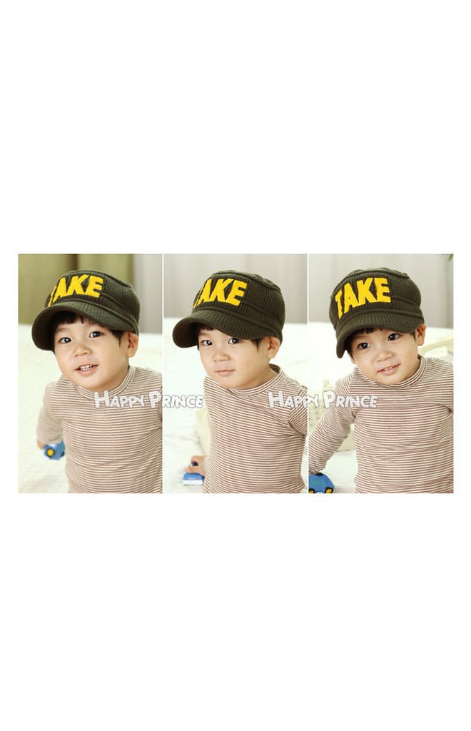 หมวกเด็ก TAKE แต่งตัวอักษรฟูๆ หมวกเด็กแนวเกาหลี