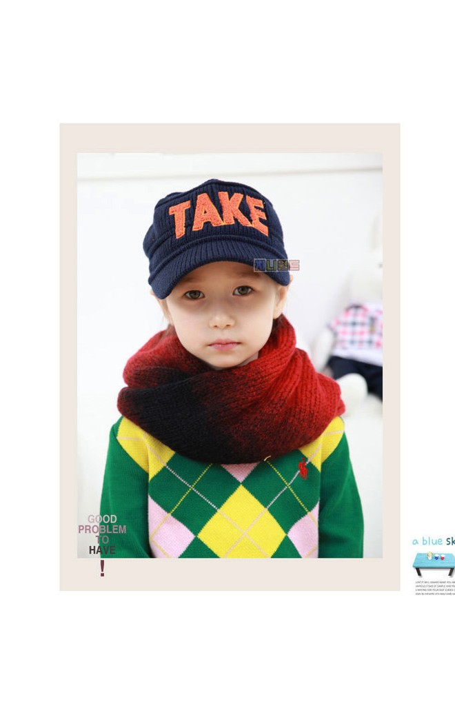 หมวกเด็ก TAKE แต่งตัวอักษรฟูๆ หมวกเด็กแนวเกาหลี