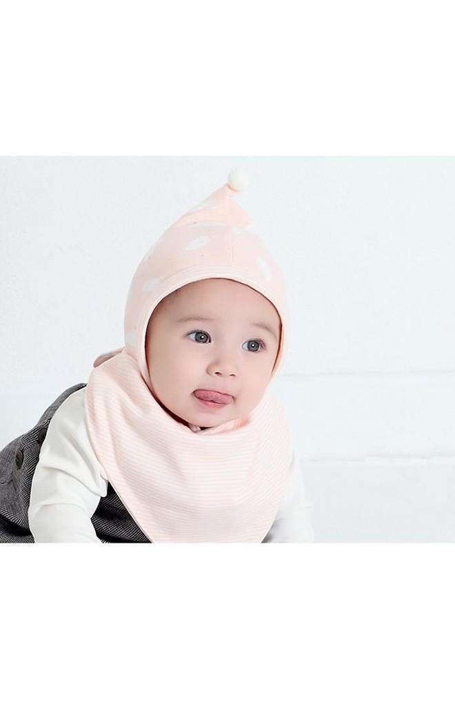 เซ็ตหมวกเด็กยอดแหลมลายน่ารักมาพร้อมผ้ากันเปื้อนสามเหลี่ยม