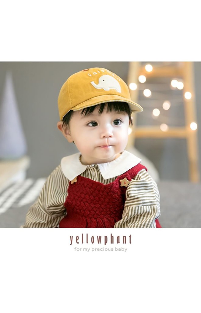 หมวกแก๊ปเด็กผ้าลูกฟูกปักรูปช้าง Falthful