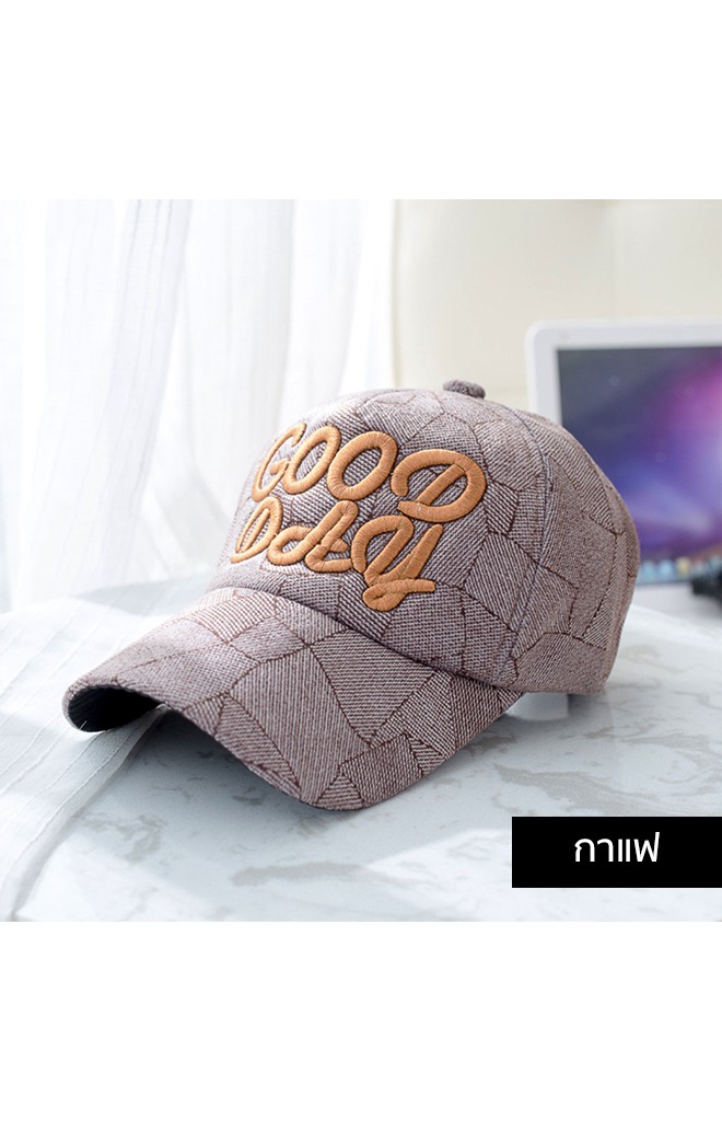 หมวกแก๊ปเด็กปัก GOOD DAY เนื้อผ้าลายเงาลื่น KUKUJI